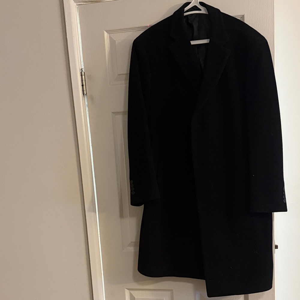 Chaps Classic Black Trench Coat